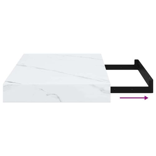 Стенен рафт Бял мрамор 40 x 23,5 x 4 см Инженерно дърво