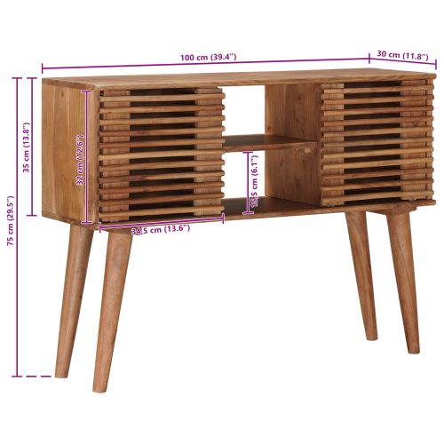 Крака маси със съхранение с врата Естествен 100 x 30 x 75 см