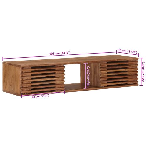 ТВ шкаф със съхранение с врата Естествен 105 x 30 x 22,5 см