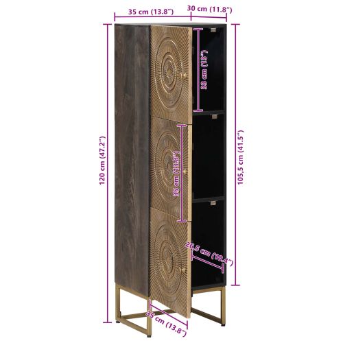 Висок шкаф Месинг 35 x 30 x 120 cm