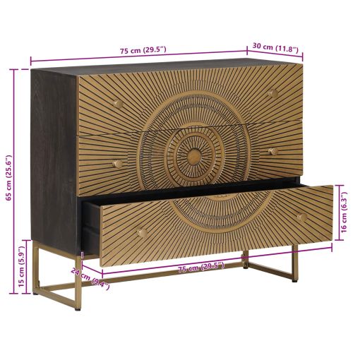 Чекмеджетен шкаф с чекмедже Месинг 75 x 30 x 65 см