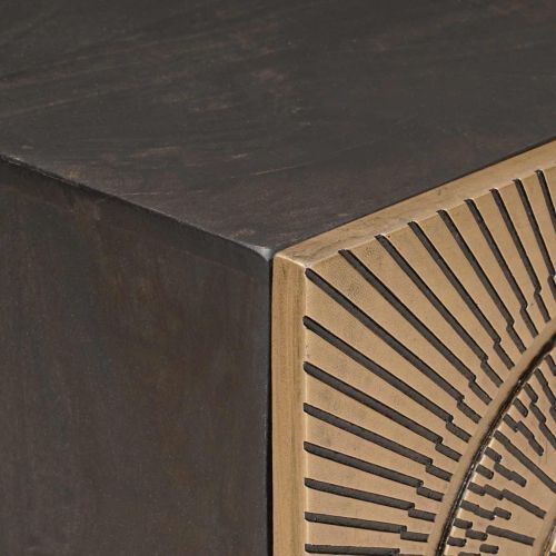 ТВ шкаф с чекмедже с рафт с врата Месинг 105 x 30 x 50 см