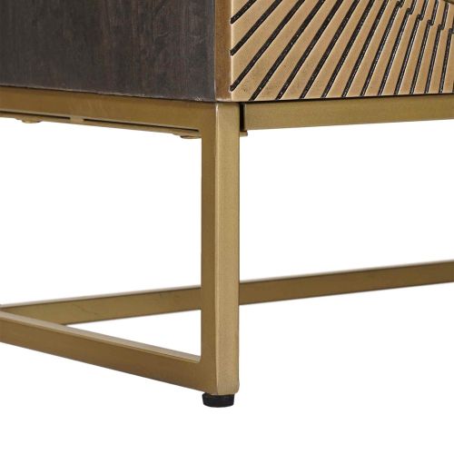 ТВ шкаф с чекмедже с рафт с врата Месинг 105 x 30 x 50 см