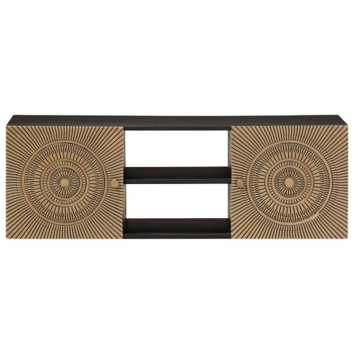 ТВ шкаф с рафт със съхранение с врата Месинг 105 x 30 x 35 см