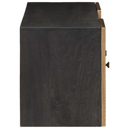 ТВ шкаф с рафт със съхранение с врата Месинг 105 x 30 x 35 см