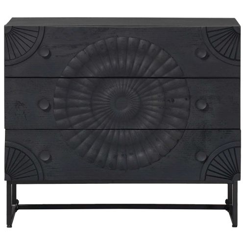 Чекмеджетен шкаф с чекмедже Черен 75 x 30 x 65 см