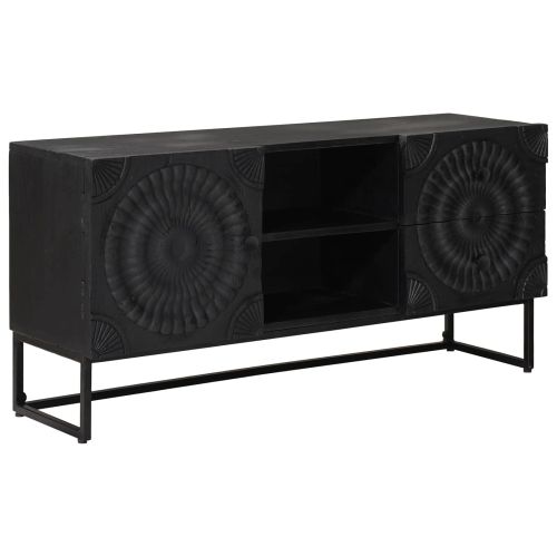 ТВ шкаф с чекмедже с рафт със съхранение Черен 105 x 30 x 54 см