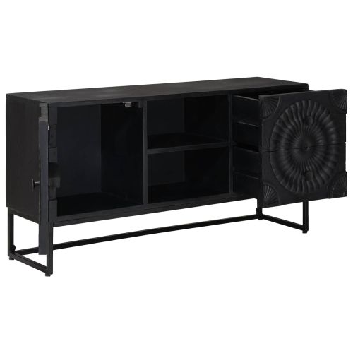 ТВ шкаф с чекмедже с рафт със съхранение Черен 105 x 30 x 54 см