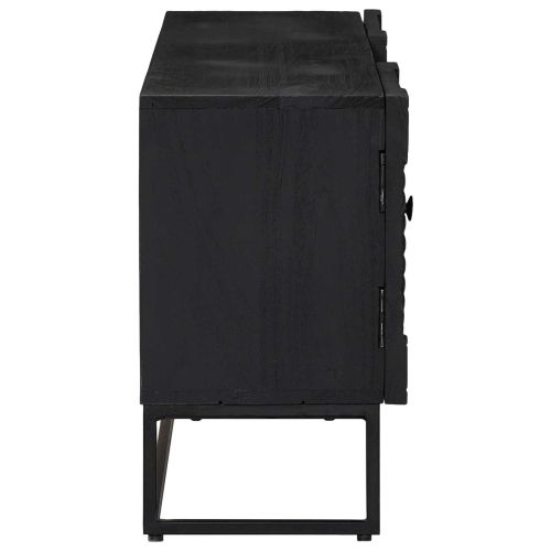 ТВ шкаф с чекмедже с рафт със съхранение Черен 105 x 30 x 54 см