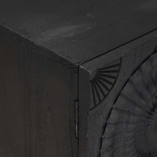 ТВ шкаф с чекмедже с рафт със съхранение Черен 105 x 30 x 54 см