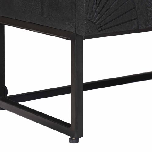 ТВ шкаф с чекмедже с рафт със съхранение Черен 105 x 30 x 54 см