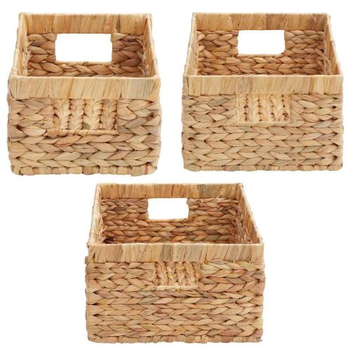 Кошници за съхранение 3 pcs Естествен Воден хиацинт