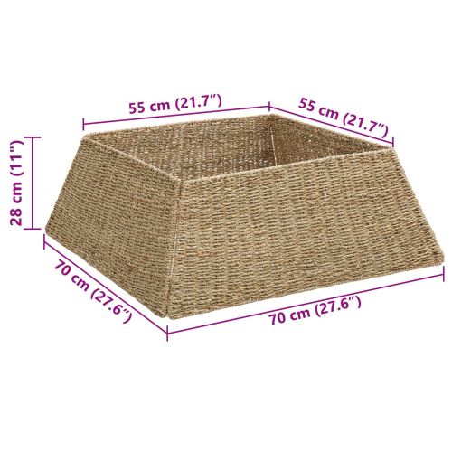 Коло за коледно дърво Кафяво 70 x 70 x 28 см Морска трева