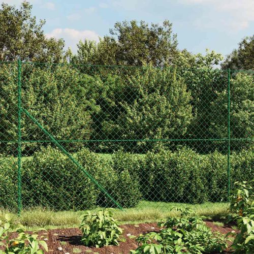 Плетена оградна мрежа с шипове, зелена, 2x25 м