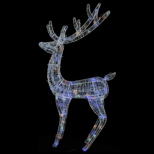 XXL Акрилни коледни елени, 250 LED, 2 бр, 180 см, многоцветни