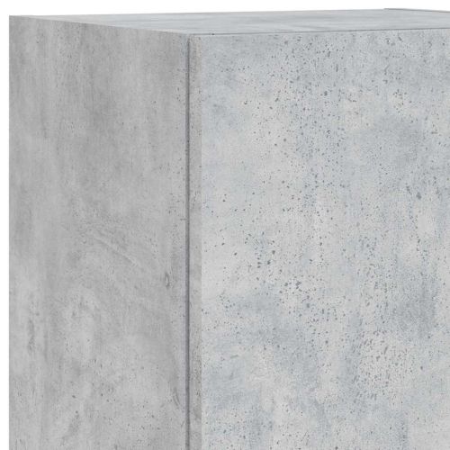 ТВ стенни шкафове, 6 части, с LED светлини, бетонно сиви