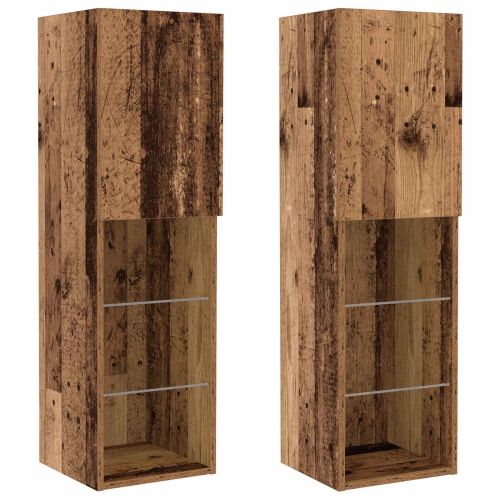 Комплект ТВ шкаф 6 pcs Старо дърво Инженерно дърво