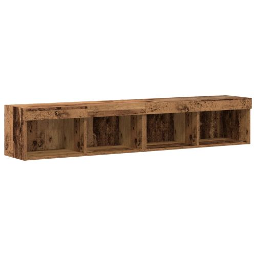 Комплект ТВ шкаф 6 pcs Старо дърво Инженерно дърво