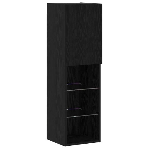 Комплект ТВ шкаф 6 pcs Черен дъб Инженерно дърво