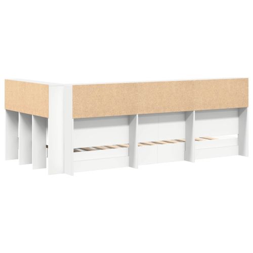 Легло с библиотека с таблото Бяло 75 x 190 cm Инженерно дърво
