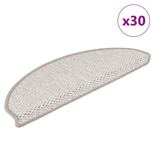Самозалепващи стелки за стълби вид сизал 30 бр 65x21x4 см