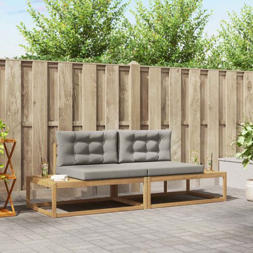 Комплект дивани за открито Бяло 230,5 x 83 x 73 см Полиестер