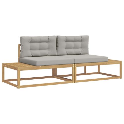 Комплект дивани за открито Бяло 230,5 x 83 x 73 см Полиестер