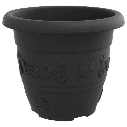 Саксии за растения 6 pcs Черно Ø 30 x 25 см Пластмаса