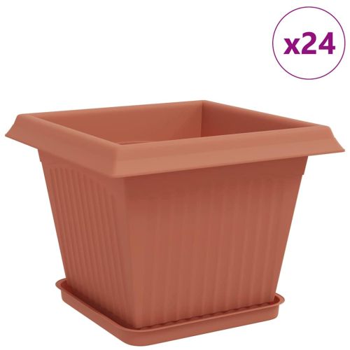 Саксии за растения 24 pcs Червено тухла 28,5 x 28,5 x 22 см