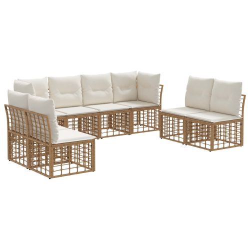 Комплект дивани за открито 8 pcs Натурално Полиестер