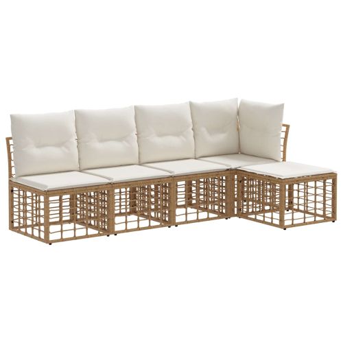 Комплект дивани за открито 2 pcs Натурално Полиестер