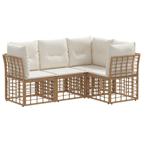 Комплект дивани за открито 4 pcs Натурално Полиестер