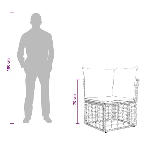 Комплект дивани за открито с възглавница 5 pcs Черно Полиестер