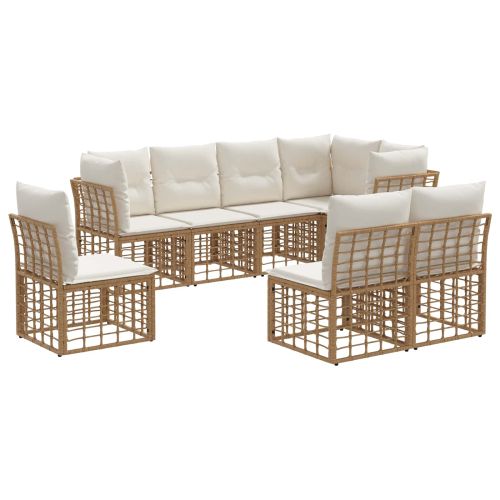 Комплект дивани за открито 8 pcs Натурално Полиестер