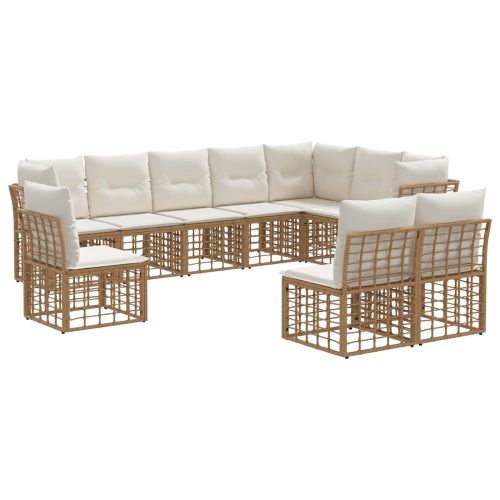 Комплект дивани за открито 7 pcs Натурално Полиестер