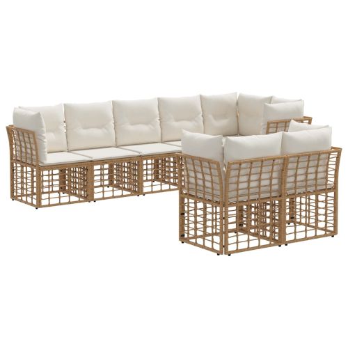 Комплект дивани за открито 6 pcs Натурално Полиестер