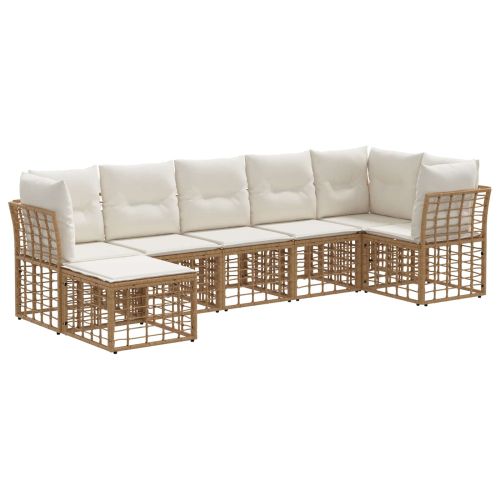 Комплект дивани за открито 4 pcs Натурално Полиестер