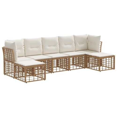 Комплект дивани за открито 4 pcs Натурално Полиестер