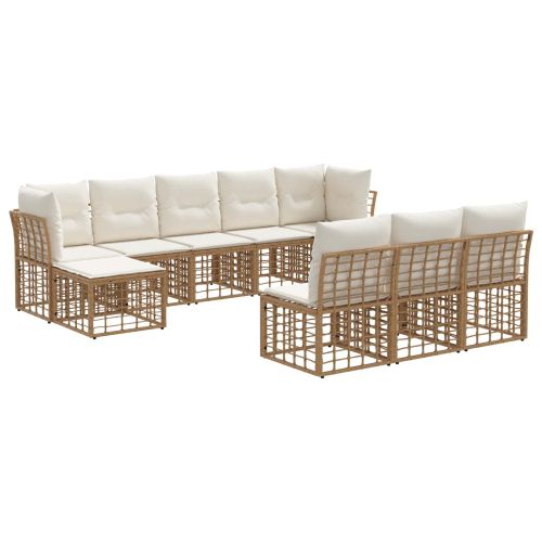 Комплект дивани за открито 4 pcs Естествено и кремаво бяло