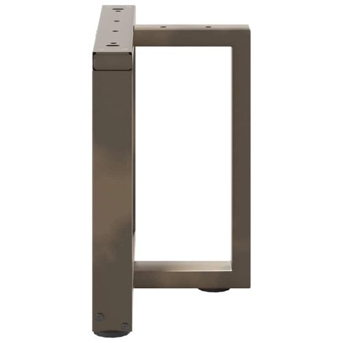 Крака за масичка за кафе, Т-образни, 2 бр., черни, 50x25x(42-43) см, стомана