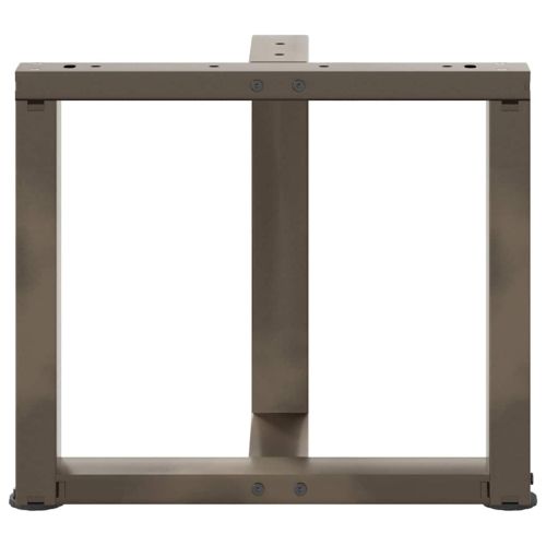 Крака за масичка за кафе, Т-образни, 2 бр., черни, 50x25x(42-43) см, стомана