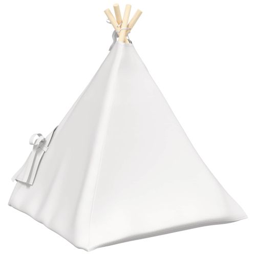 Домашен тенти за животни с възглавница Бяло 60 x 60 x 70 cm