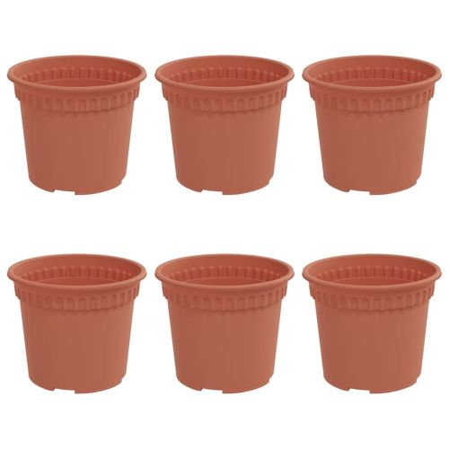 Кръгла саксия за цветя 6 pcs Червено тухла Ø 12,5 x 10 см