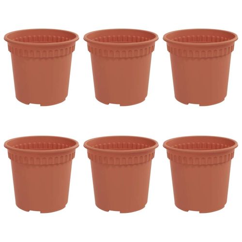 Кръгла саксия за цветя 6 pcs Червено тухла Ø 15 x 12 cm
