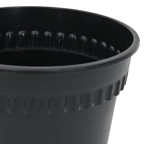 Кръгла саксия за цветя 6 pcs Черно Ø 17 x 14 см Пластмаса