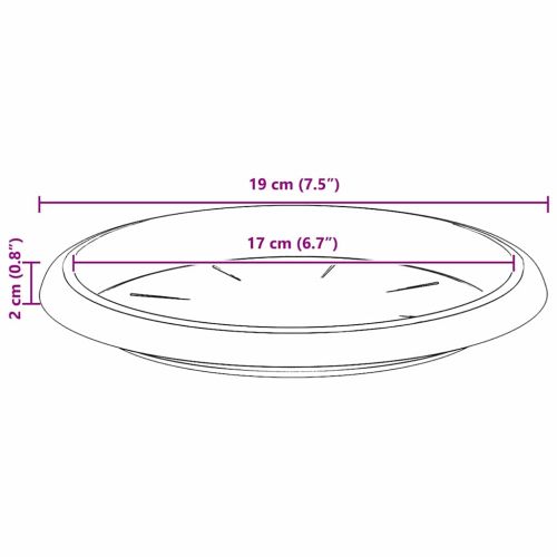 Кръгъл поднос за цветя 6 pcs Червено тухла Ø 19 x 2 см