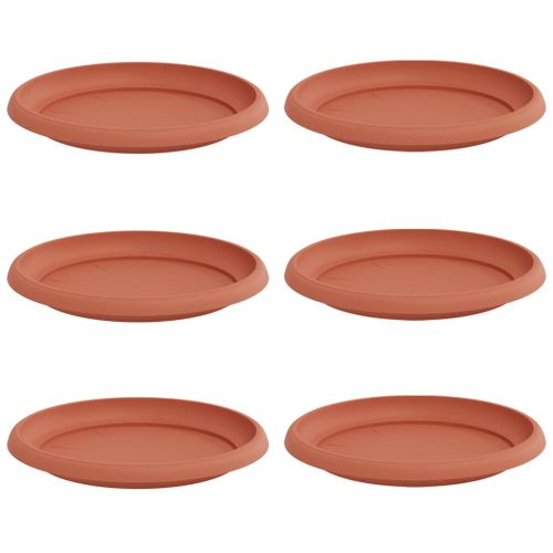 Кръгъл поднос за цветя 6 pcs Червено тухла Ø 21,5 x 2,5 см