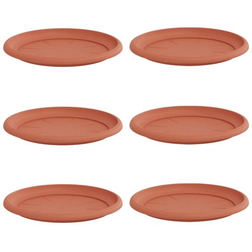 Кръгъл поднос за цветя 6 pcs Червено тухла Ø 27 x 2,5 см