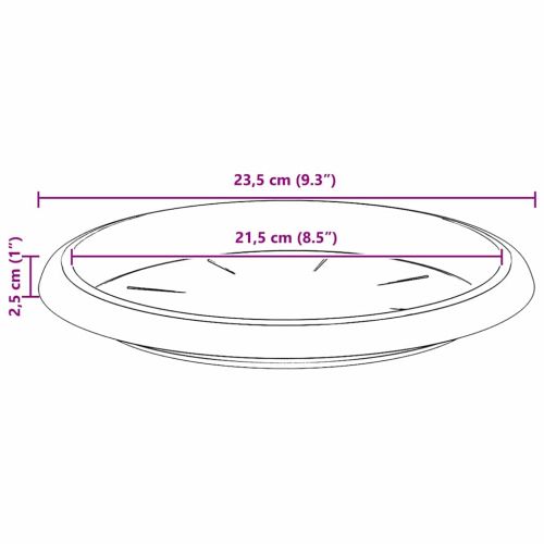 Кръгъл поднос за цветя 6 pcs Черно Ø 14 x 2 см Пластмаса