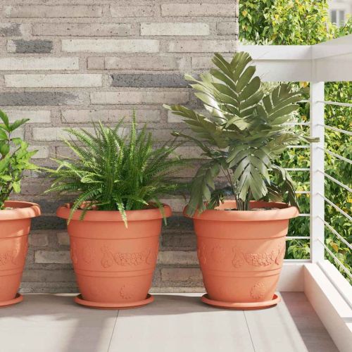 Кръгъл поднос за цветя 24 pcs Червено тухла Ø 27 x 2,5 см